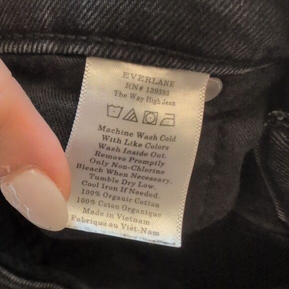 Everlane The way High Jean Organic Cotton Black Size 32 Crop - Picture 5 of 9